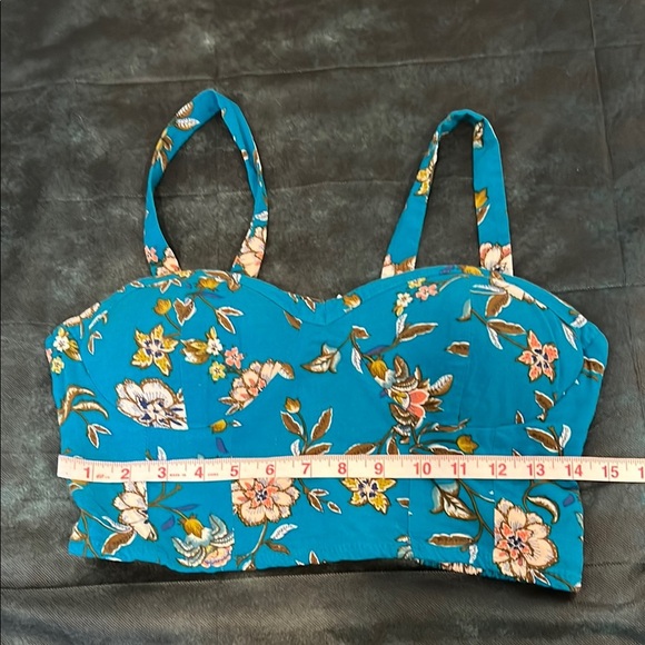 🔥Xhilaration Teal Floral Top🔥 - Picture 3 of 7